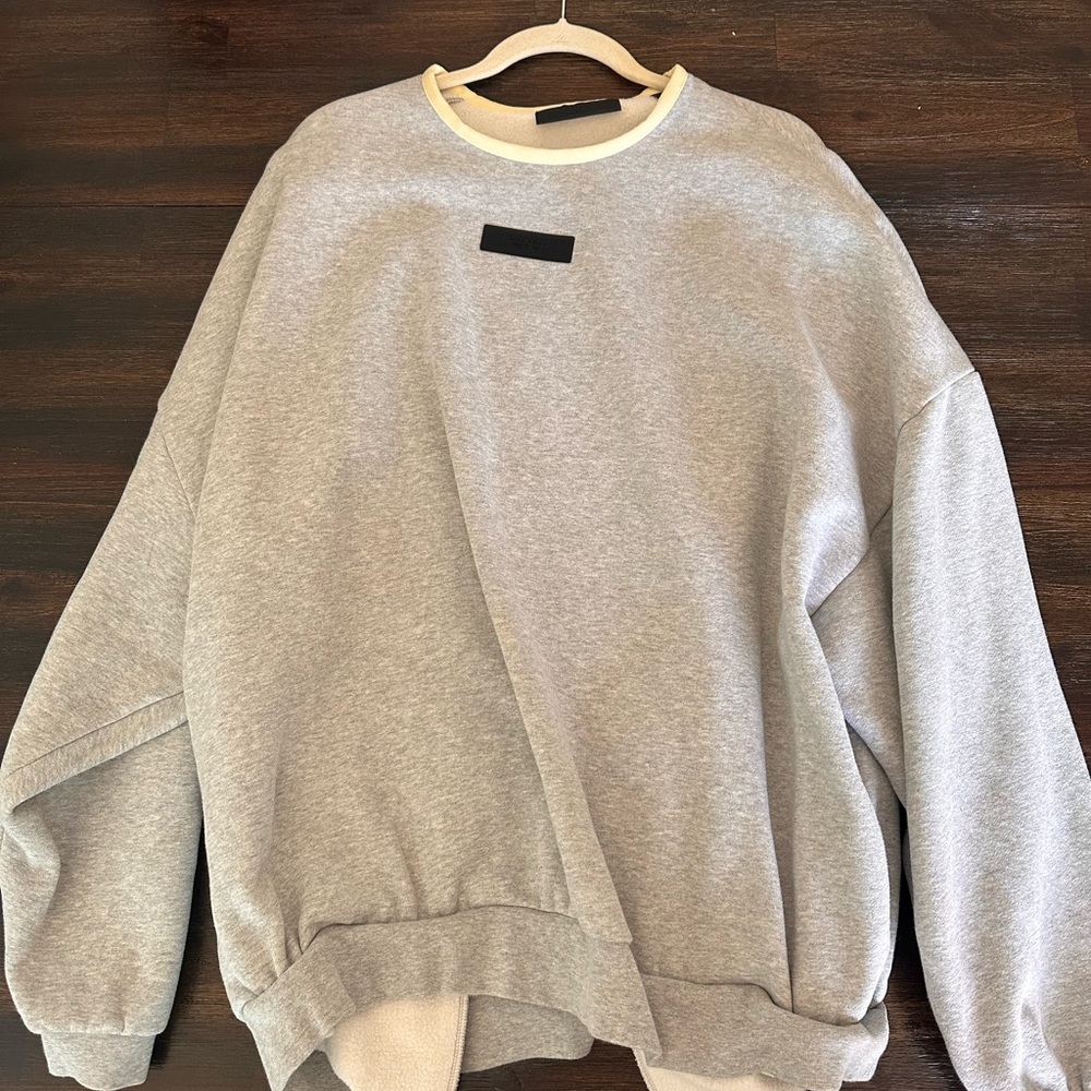 Fear of God Essentials Oatmeal Gray Crewneck- Runs Big